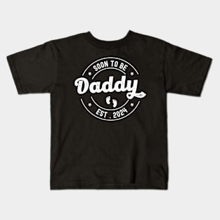 Soon To Be Daddy Est 2024 Father's Day First Time New Dad Kids T-Shirt